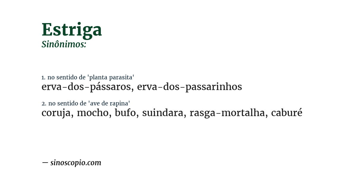 Sinônimo de estriga