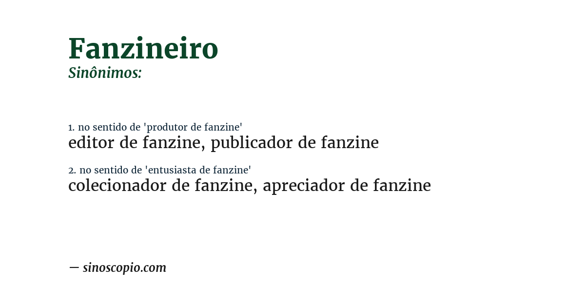 Sinônimo de fanzineiro