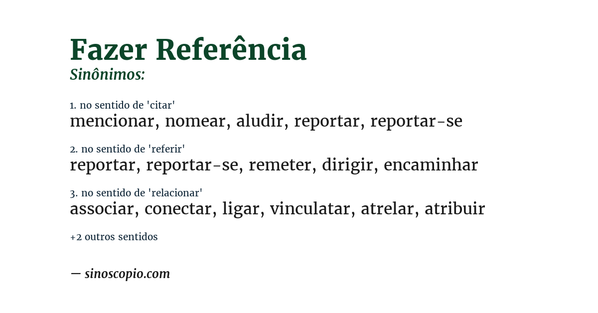 Sinônimo de fazer referência