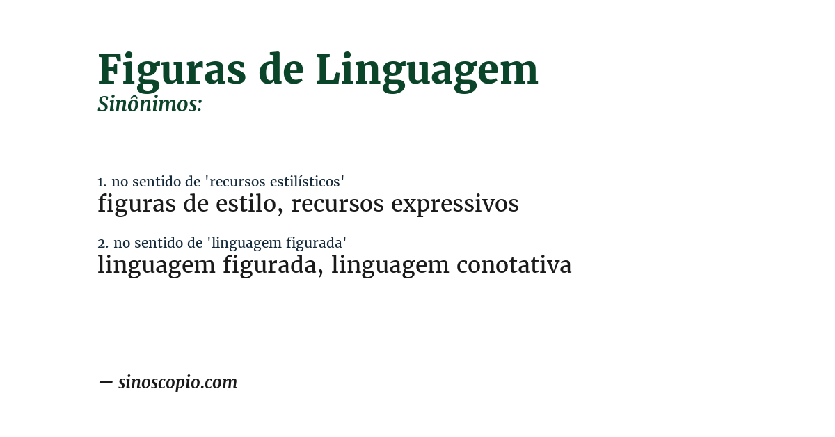 Sinônimo de figuras de linguagem