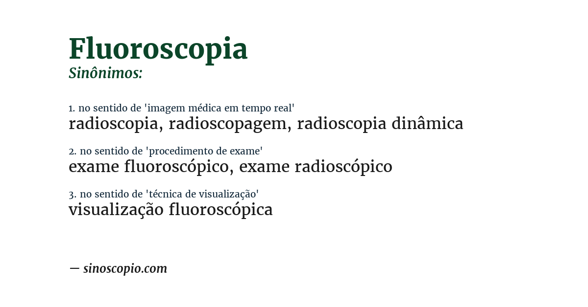 Sinônimo de fluoroscopia
