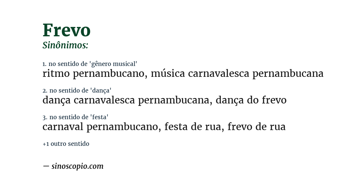 Sinônimo de frevo