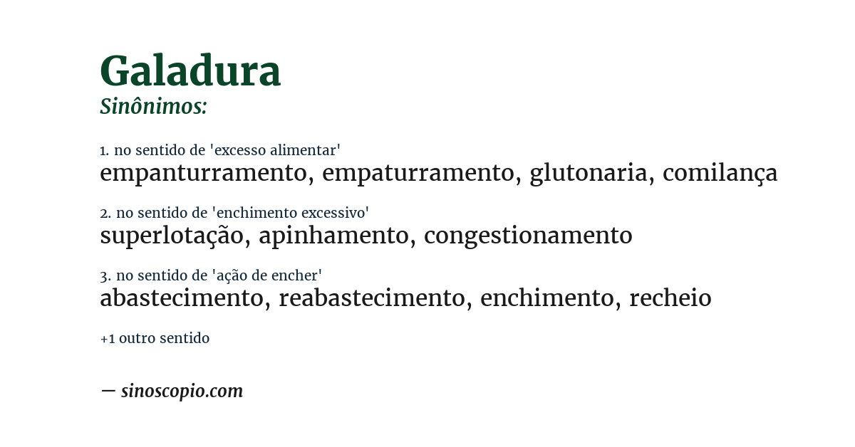 Sinônimo de galadura