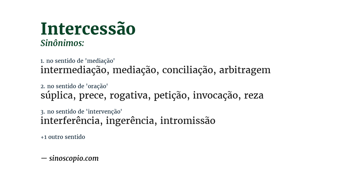 Sinônimo de intercessão