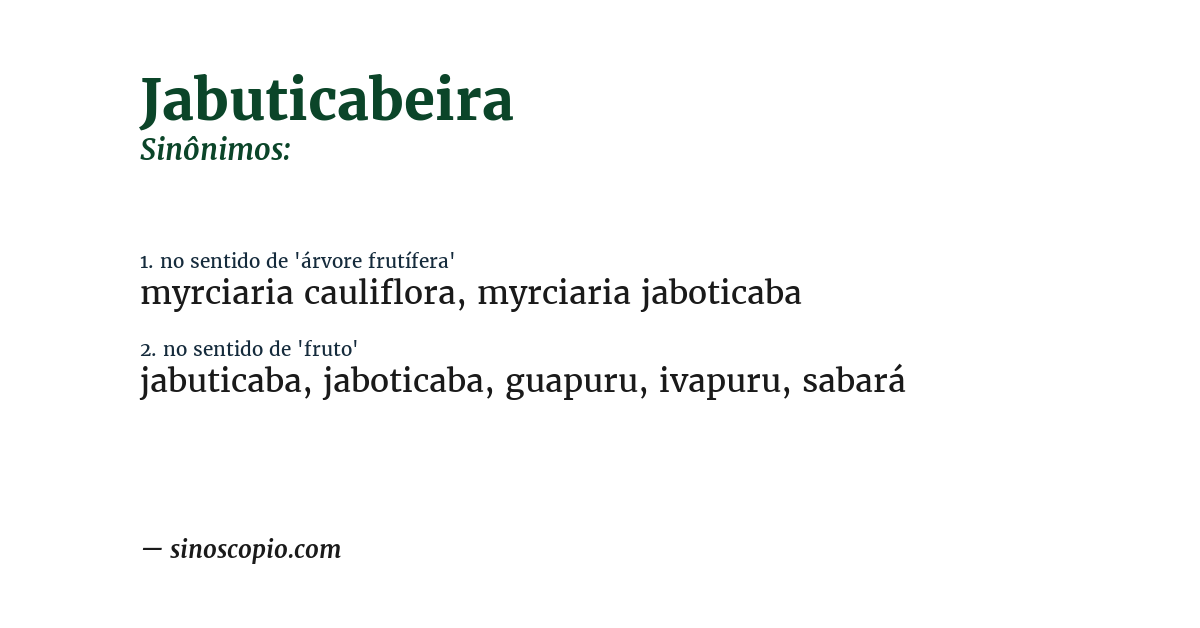 Sinônimo de jabuticabeira