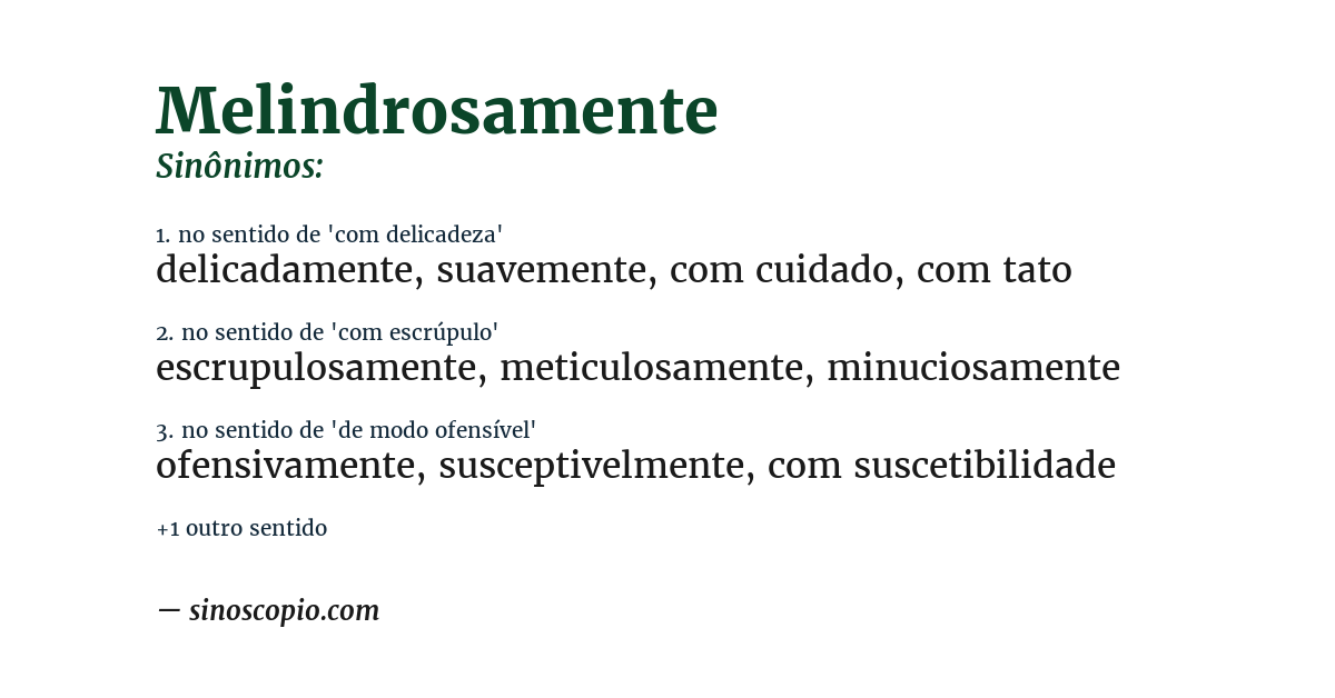 Sinônimo de melindrosamente