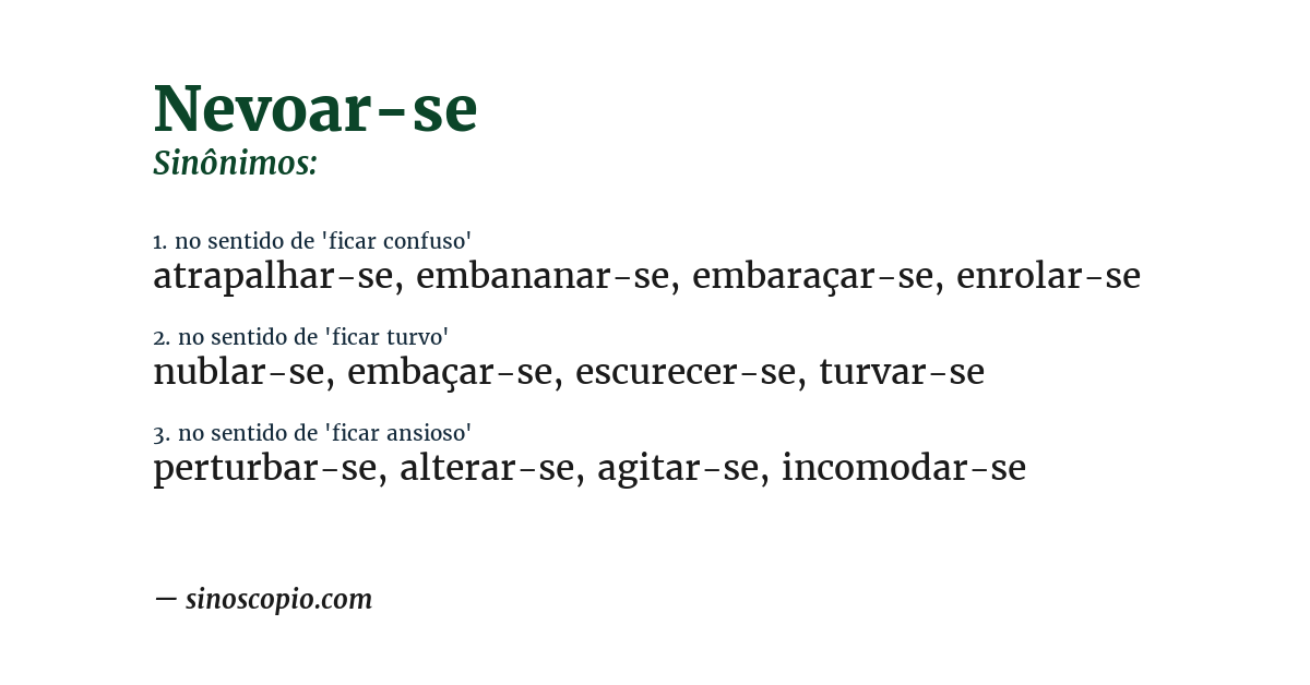 Sinônimo de nevoar-se