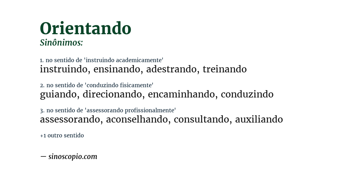Sinônimo de orientando