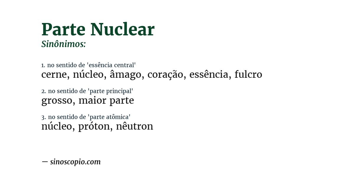 Sinônimo de parte nuclear