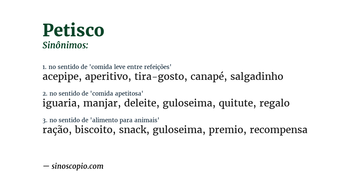 Sinônimo de petisco