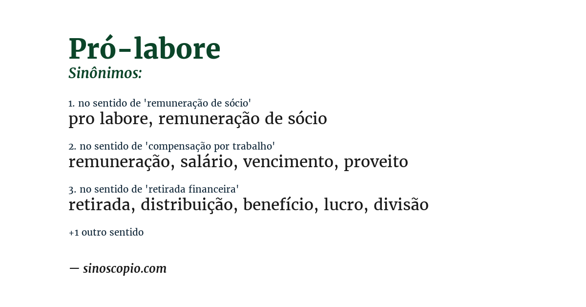 Sinônimo de pró-labore