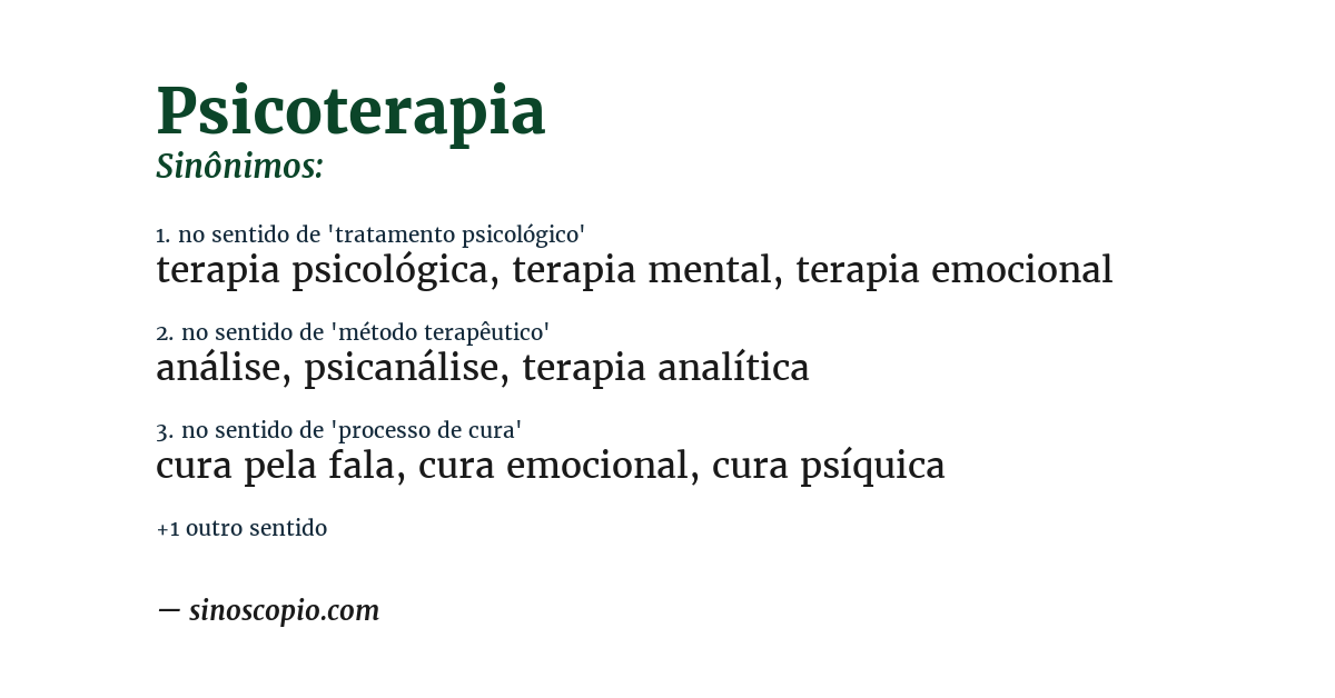 Sinônimo de psicoterapia