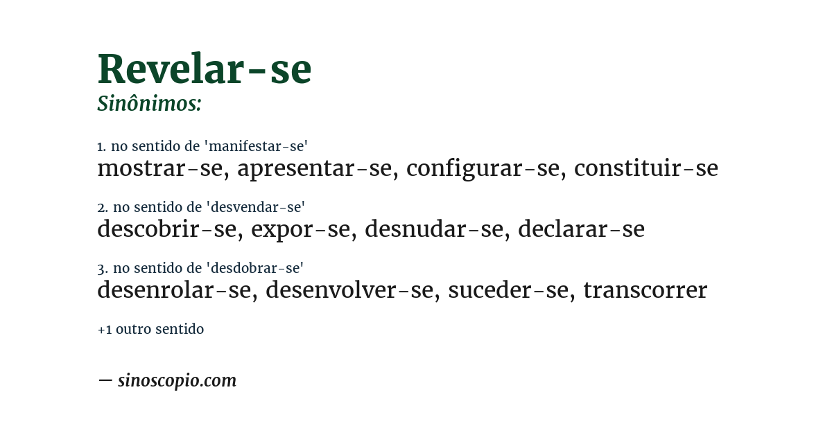 Sinônimo de revelar-se