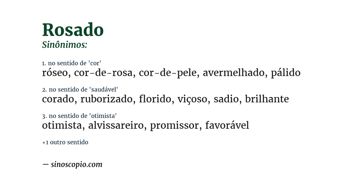 Sinônimo de rosado
