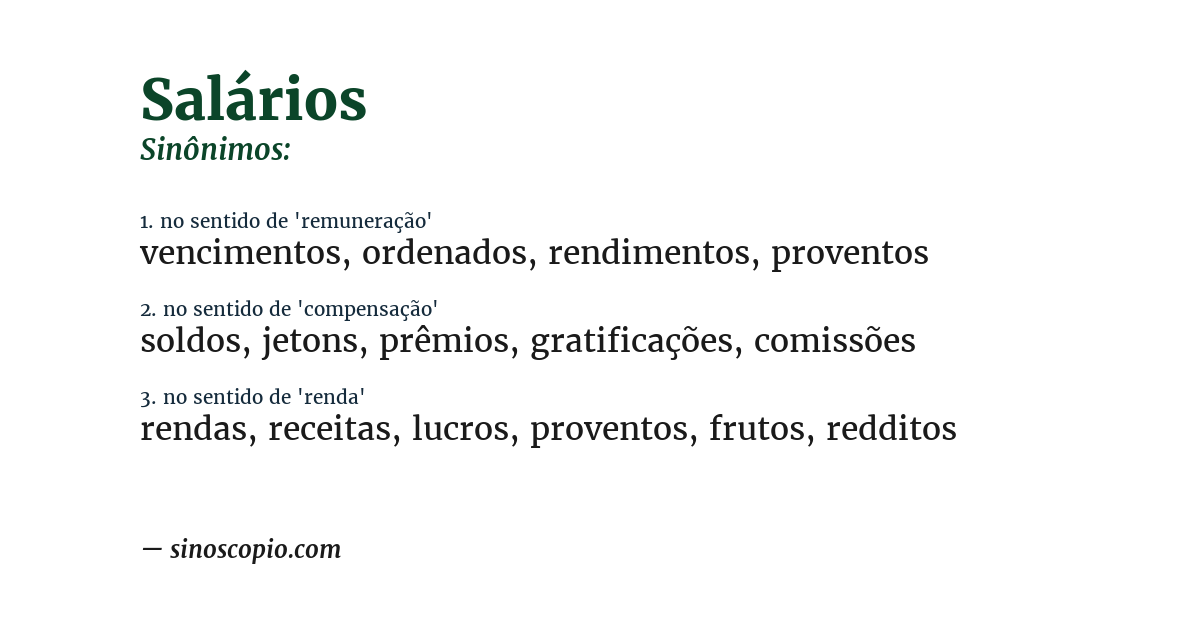 Sinônimo de salários