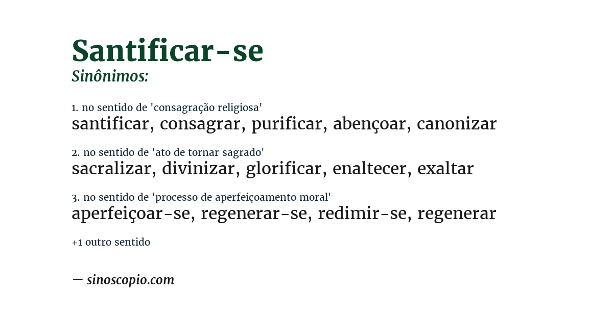 Sinônimo de santificar-se