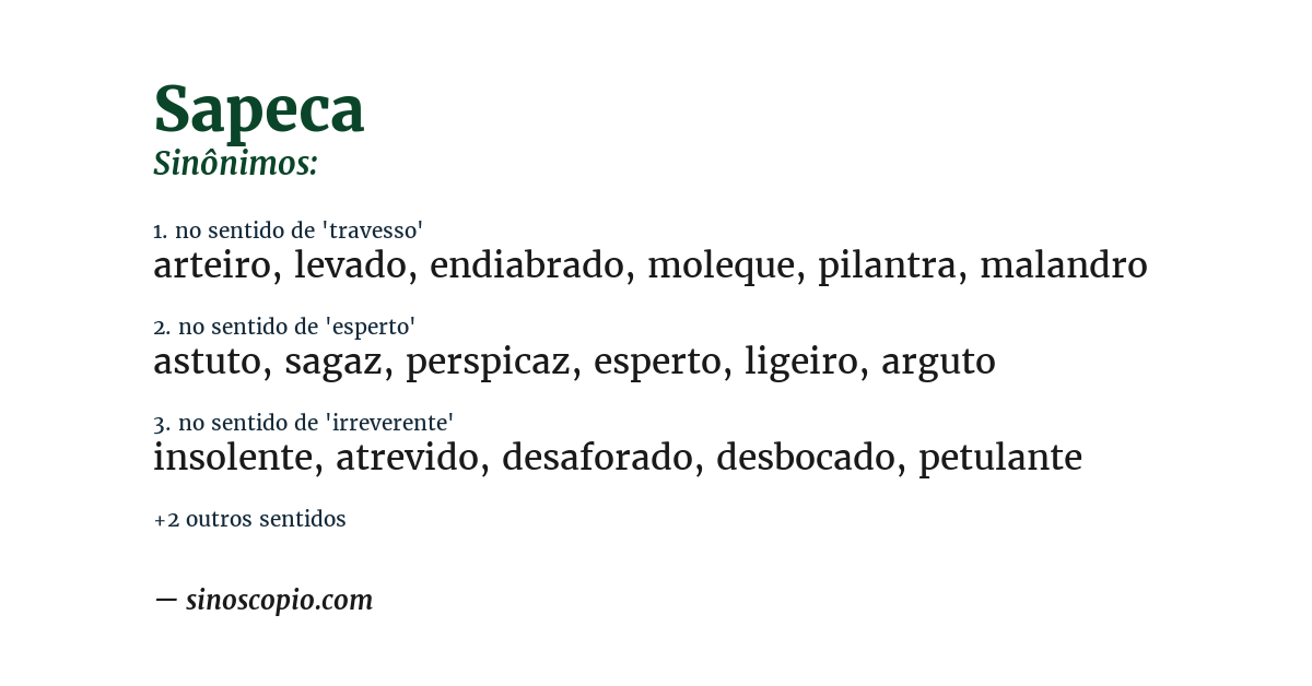 Sinônimo de sapeca