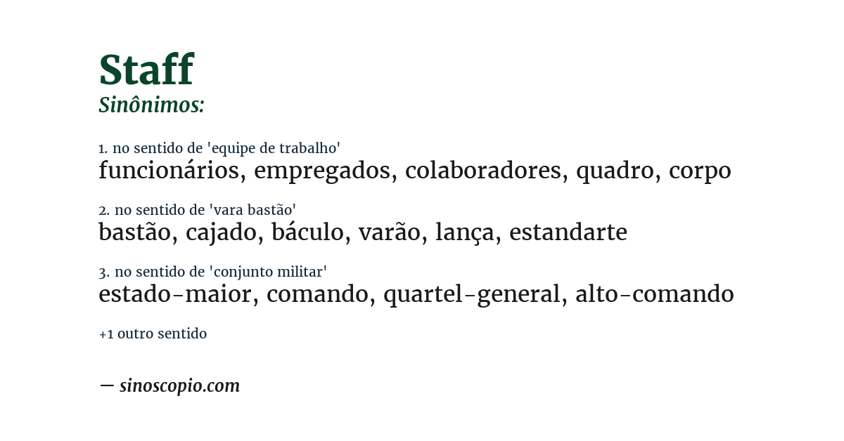 Sinônimo de staff