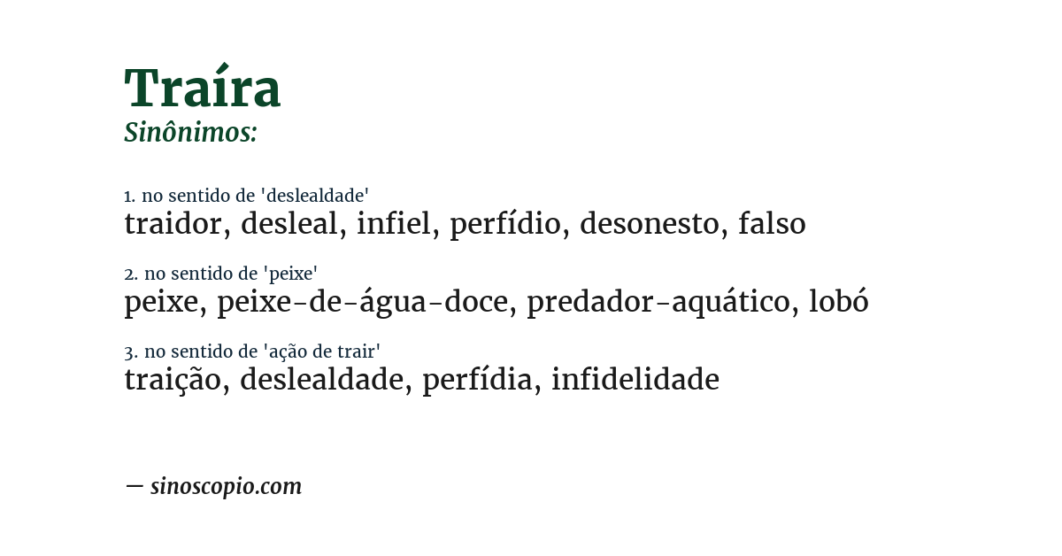 Sinônimo de traíra