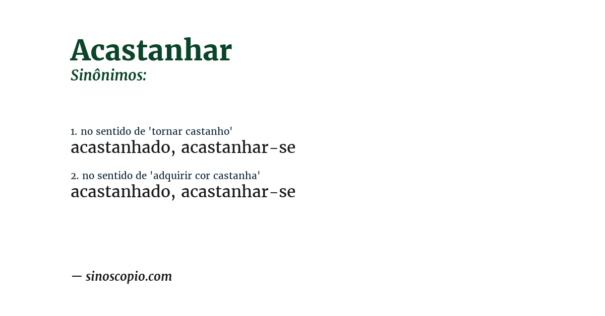 Sinônimo de acastanhar