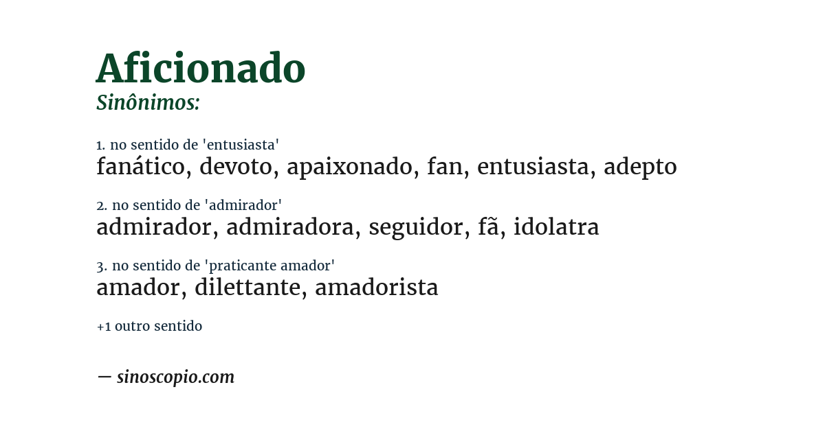 Sinônimo de aficionado