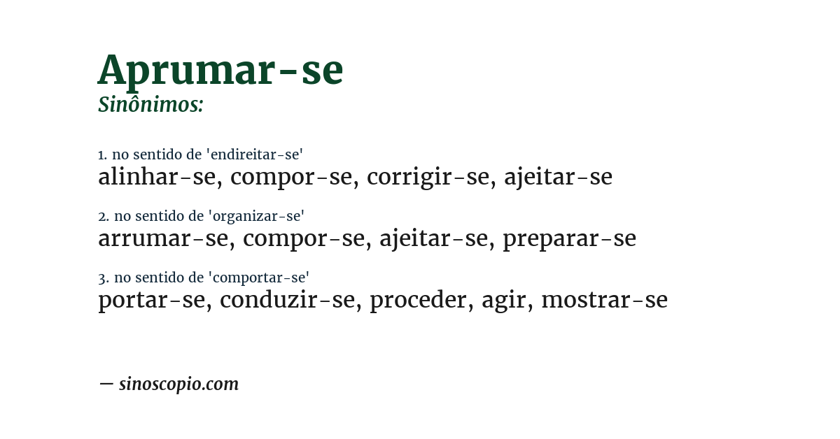 Sinônimo de aprumar-se