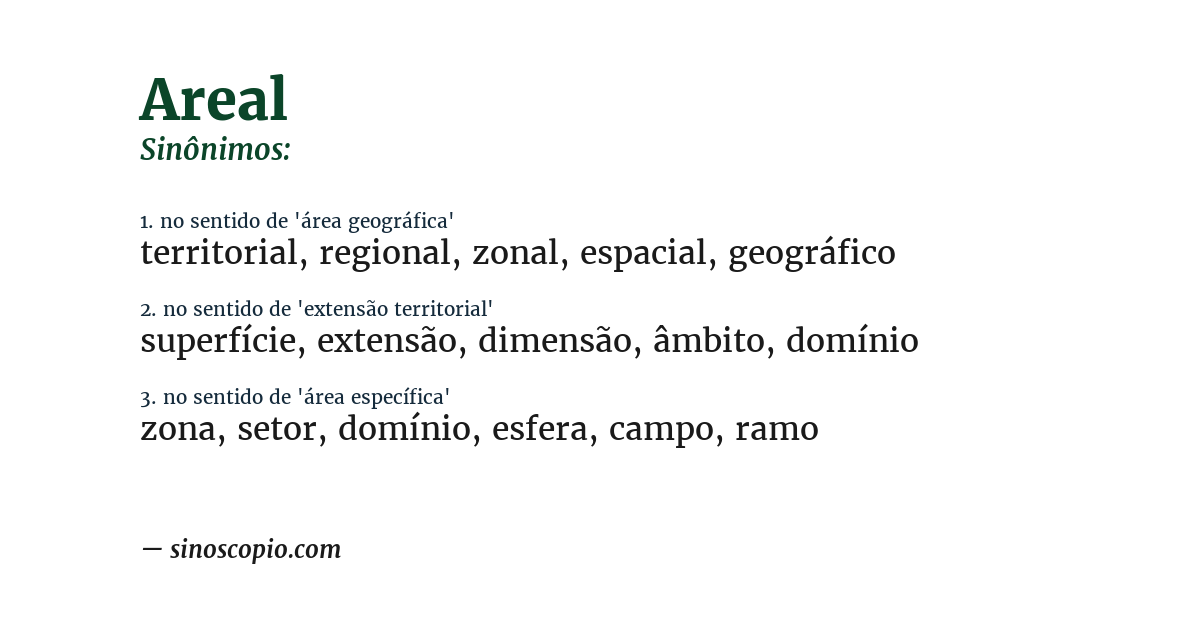 Sinônimo de areal