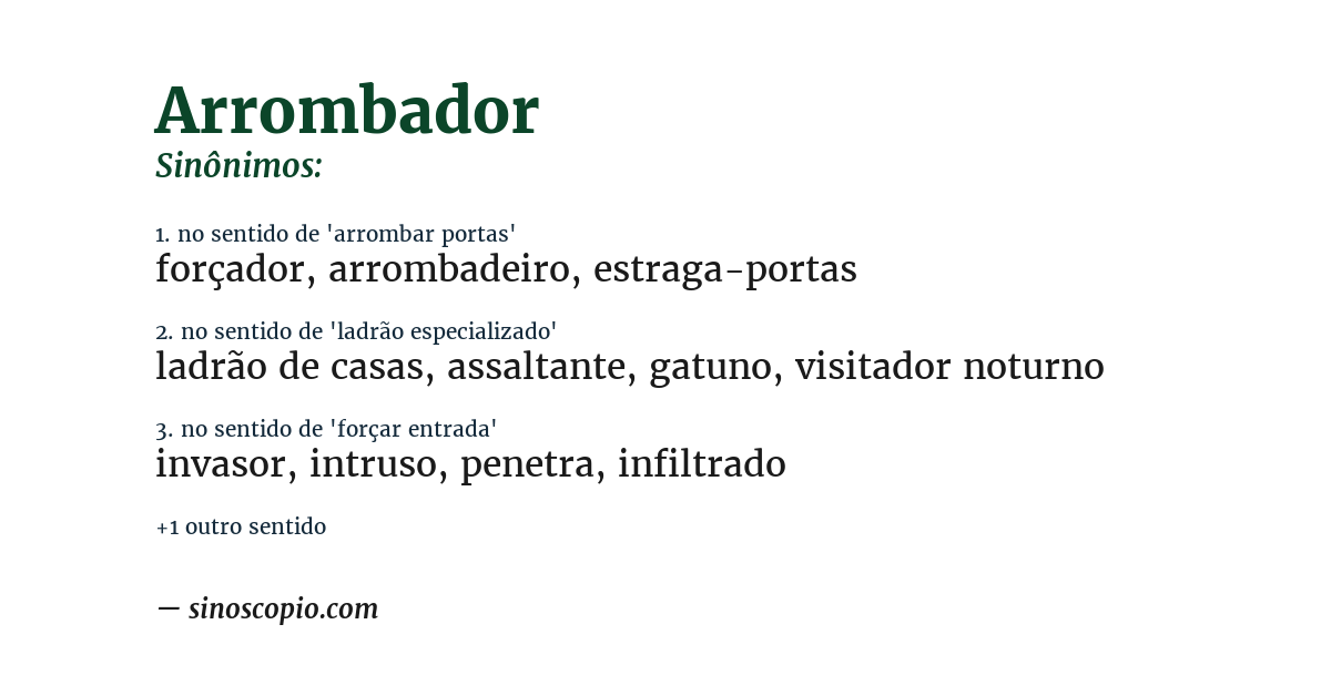 Sinônimo de arrombador