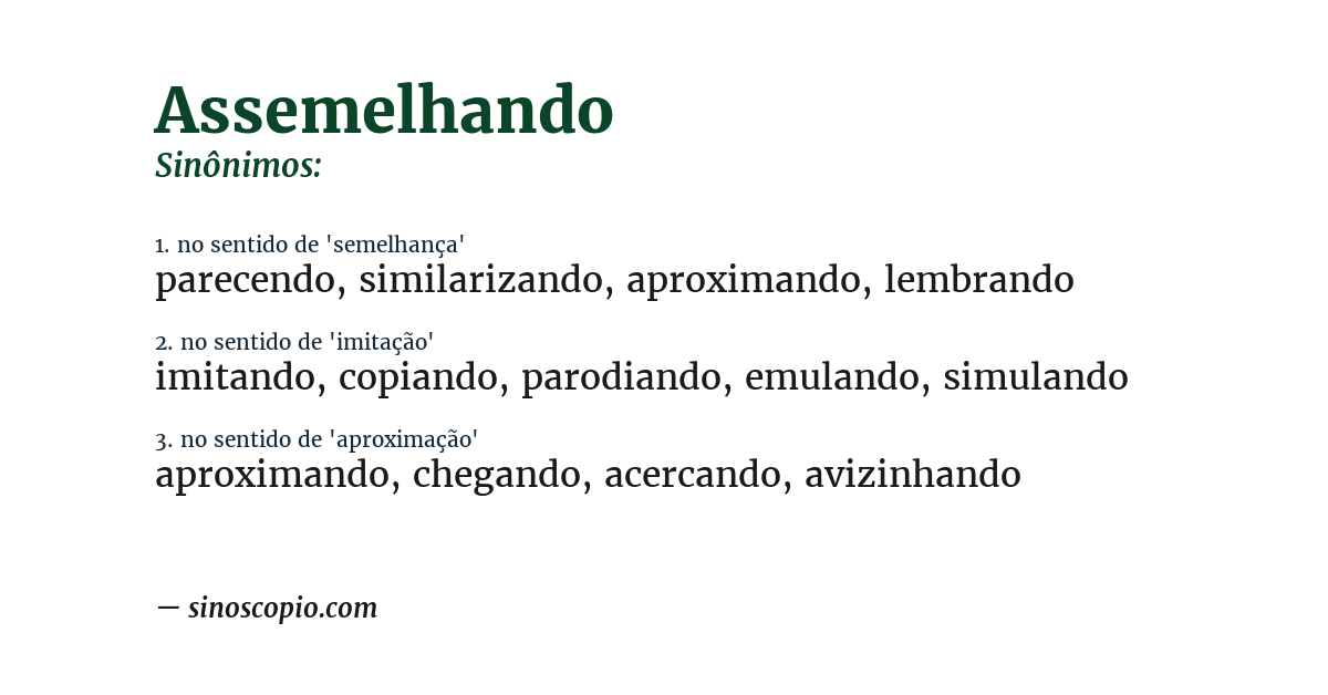 Sinônimo de assemelhando