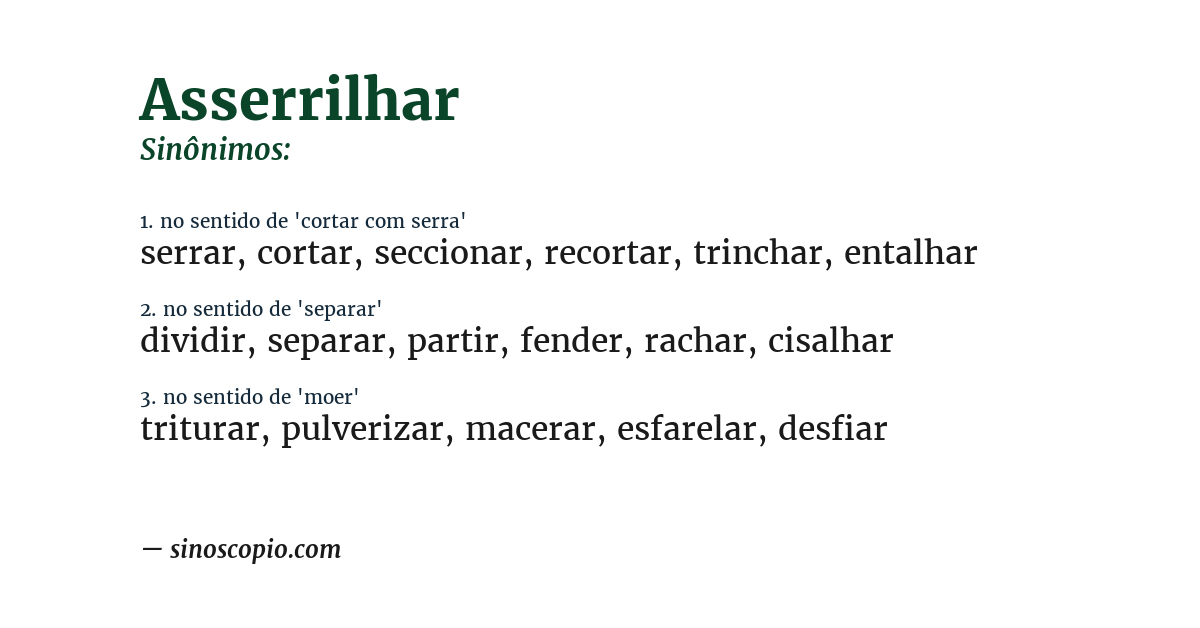 Sinônimo de asserrilhar