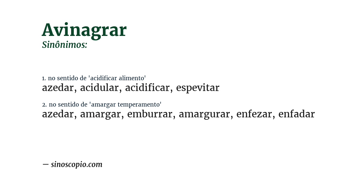 Sinônimo de avinagrar
