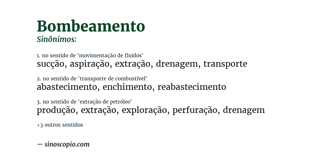 Sinônimo de bombeamento