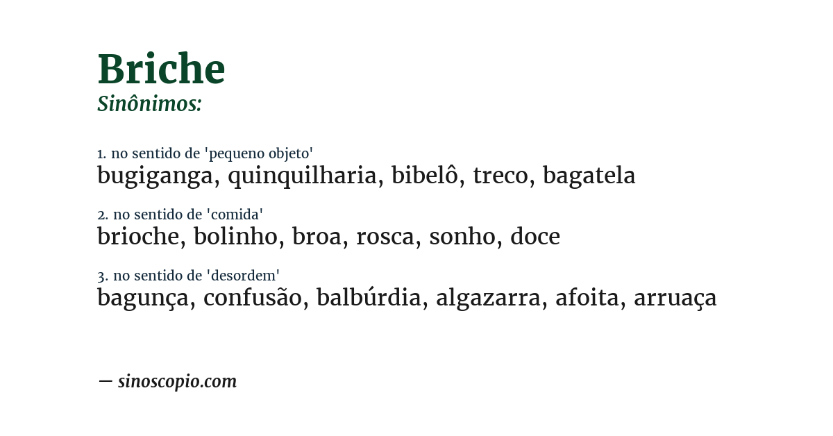 Sinônimo de briche