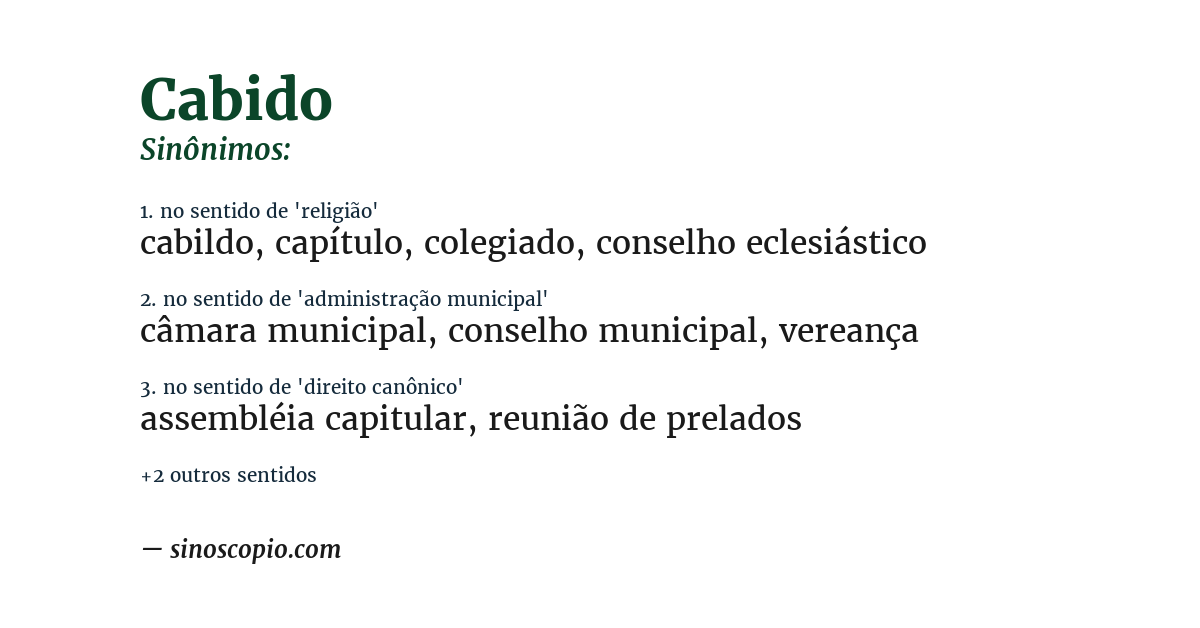 Sinônimo de cabido