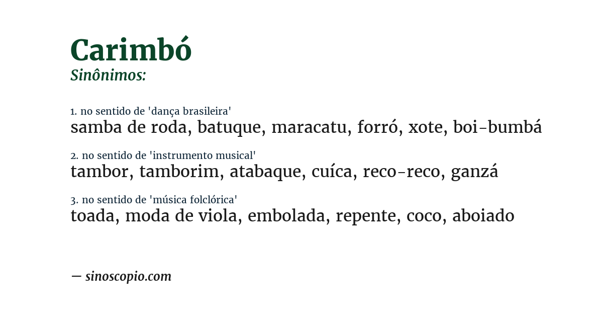 Sinônimo de carimbó