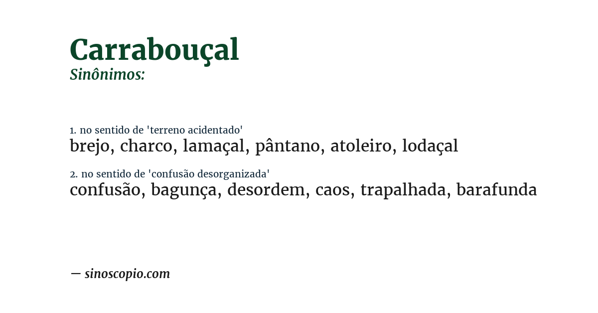 Sinônimo de carrabouçal