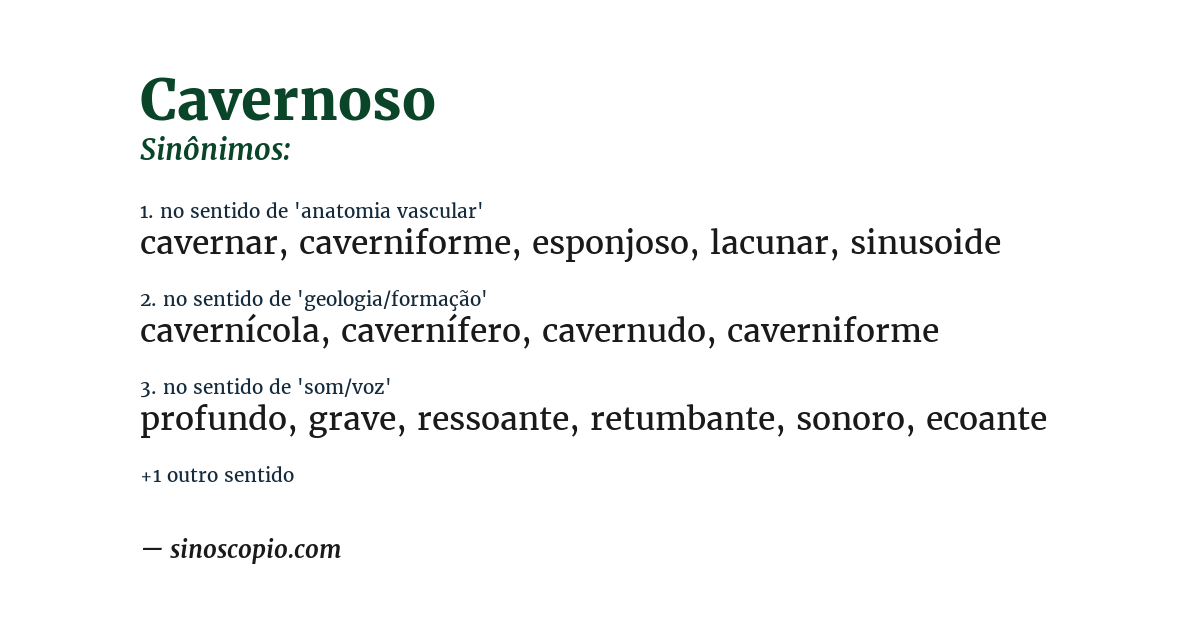 Sinônimo de cavernoso