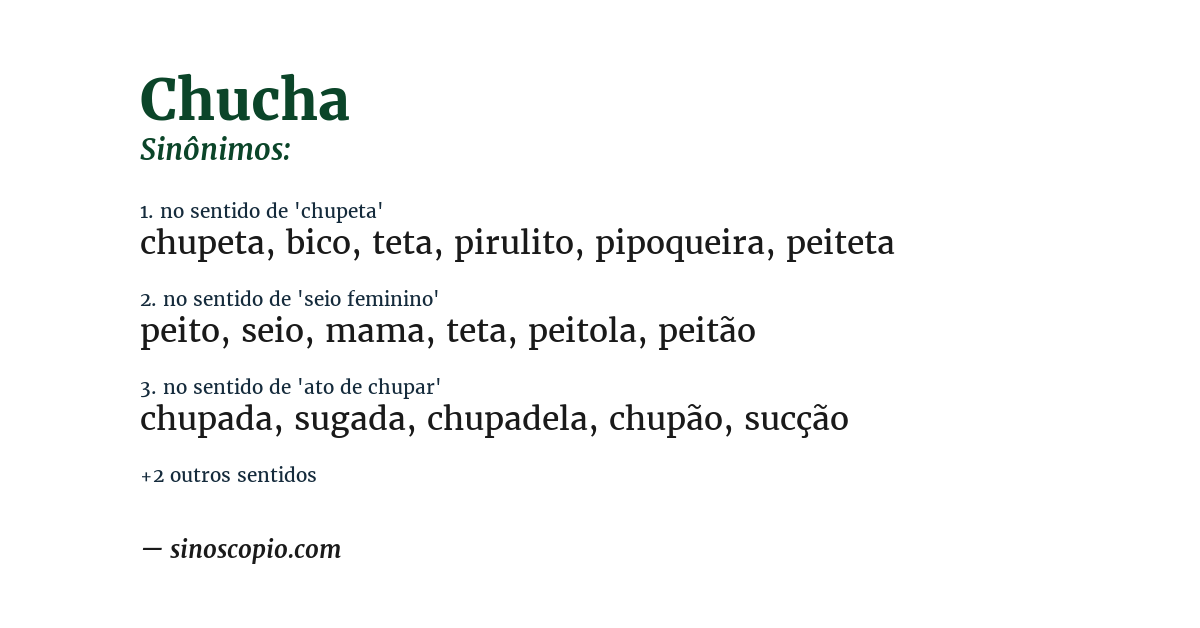 Sinônimo de chucha