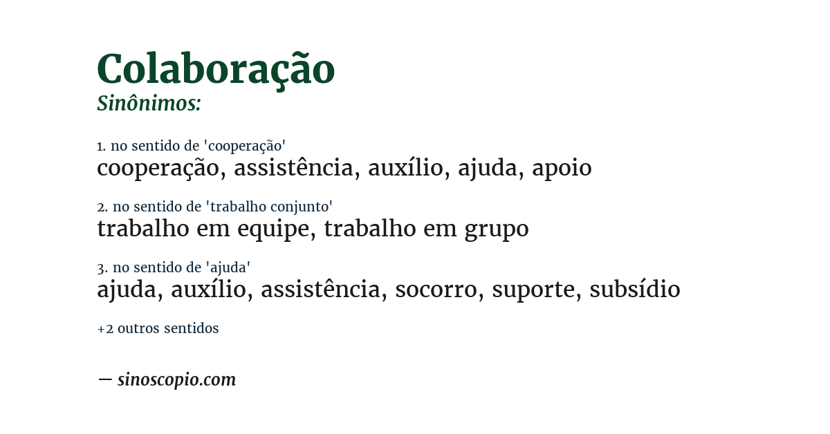 Sinônimo de colaboração