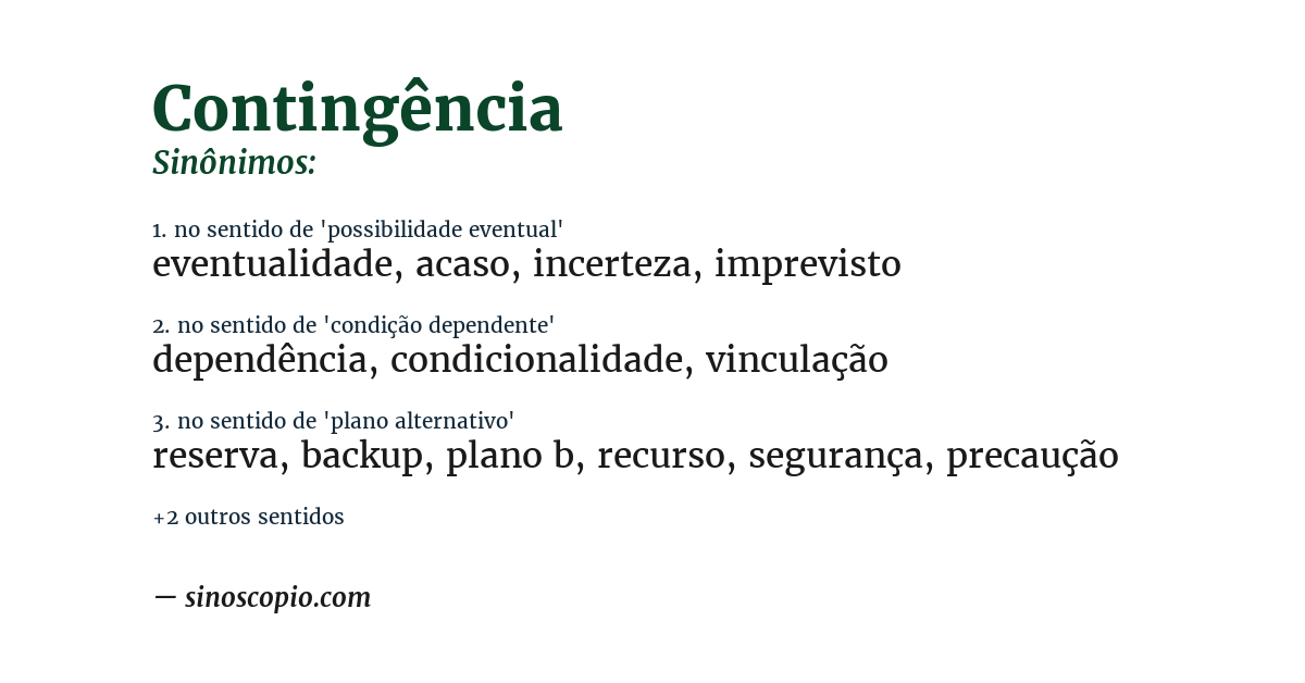 Sinônimo de contingência