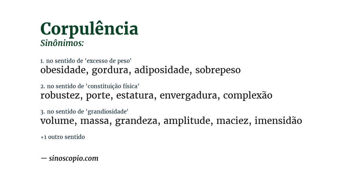 Sinônimo de corpulência
