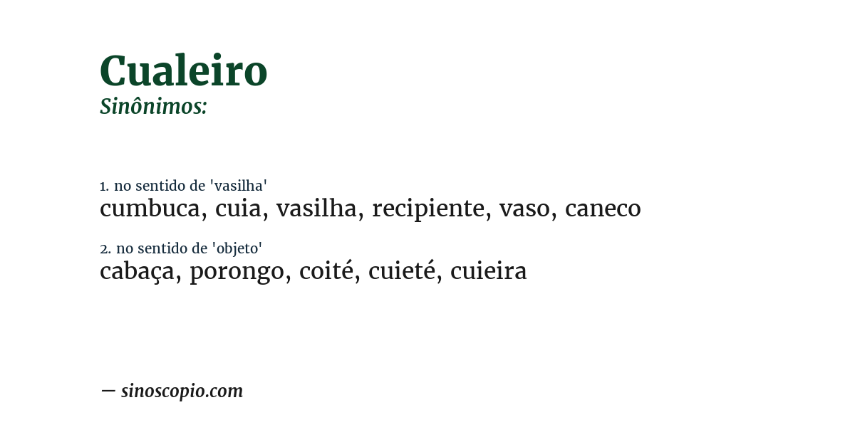 Sinônimo de cualeiro