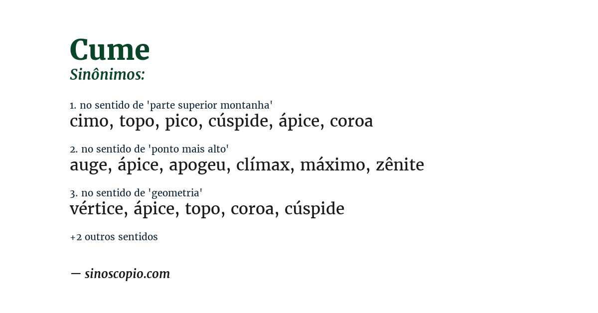 Sinônimo de cume