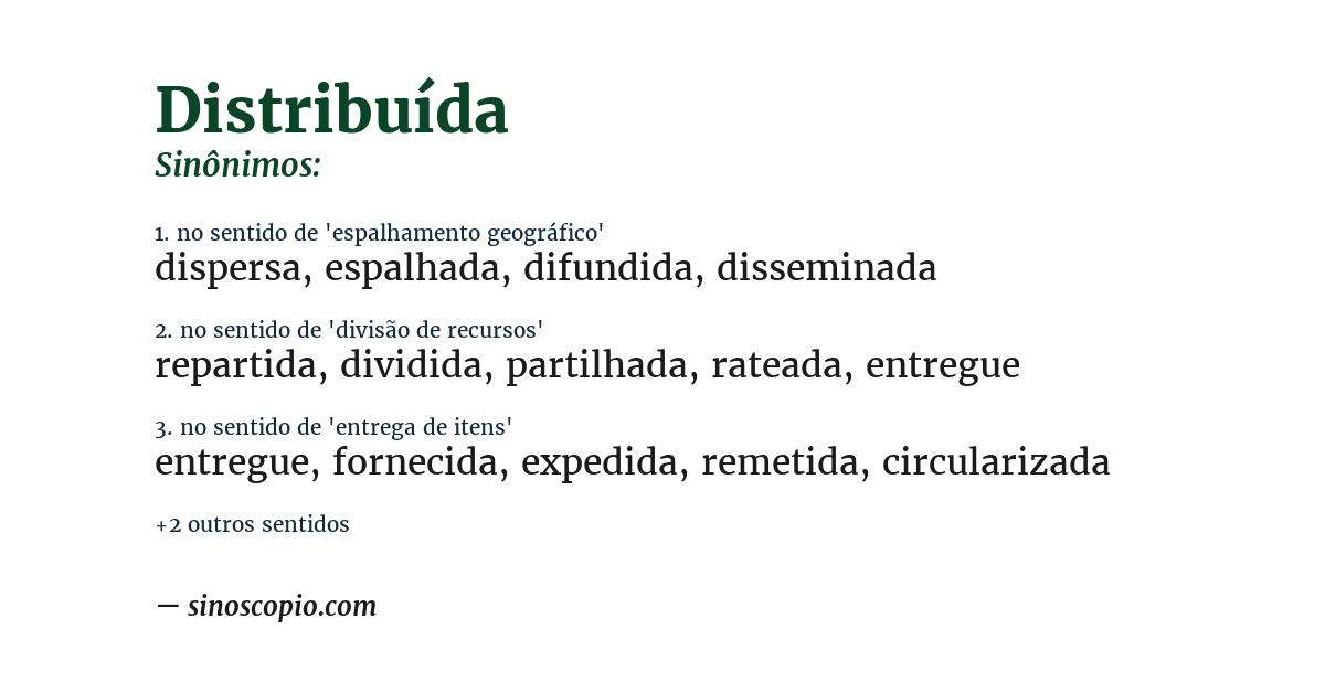 Sinônimo de distribuída
