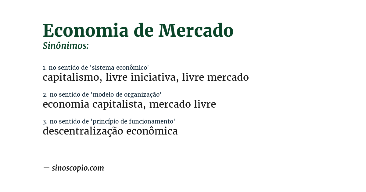Sinônimo de economia de mercado