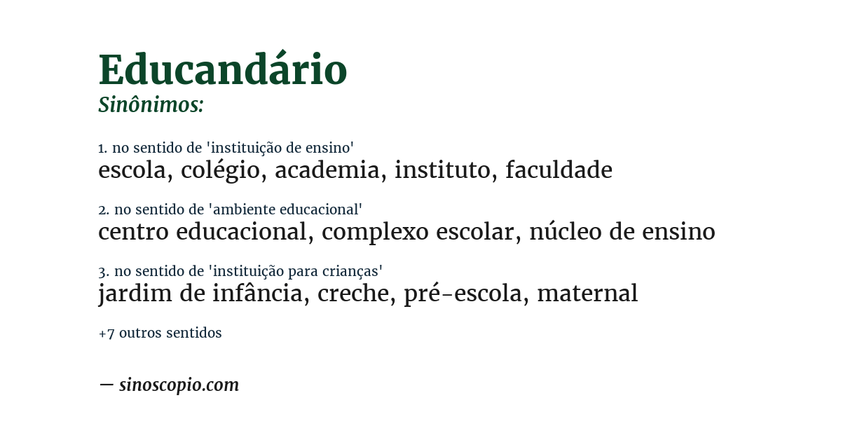 Sinônimo de educandário