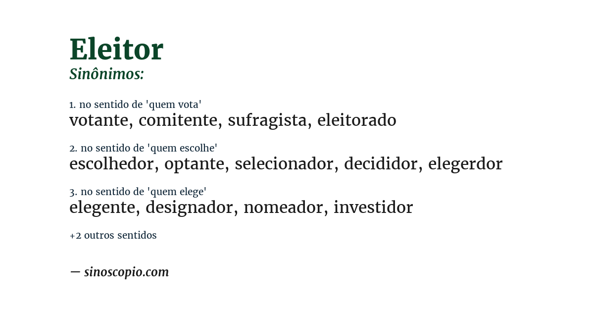 Sinônimo de eleitor