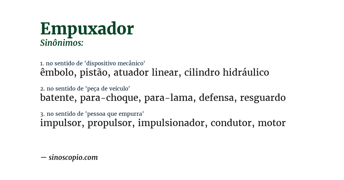 Sinônimo de empuxador