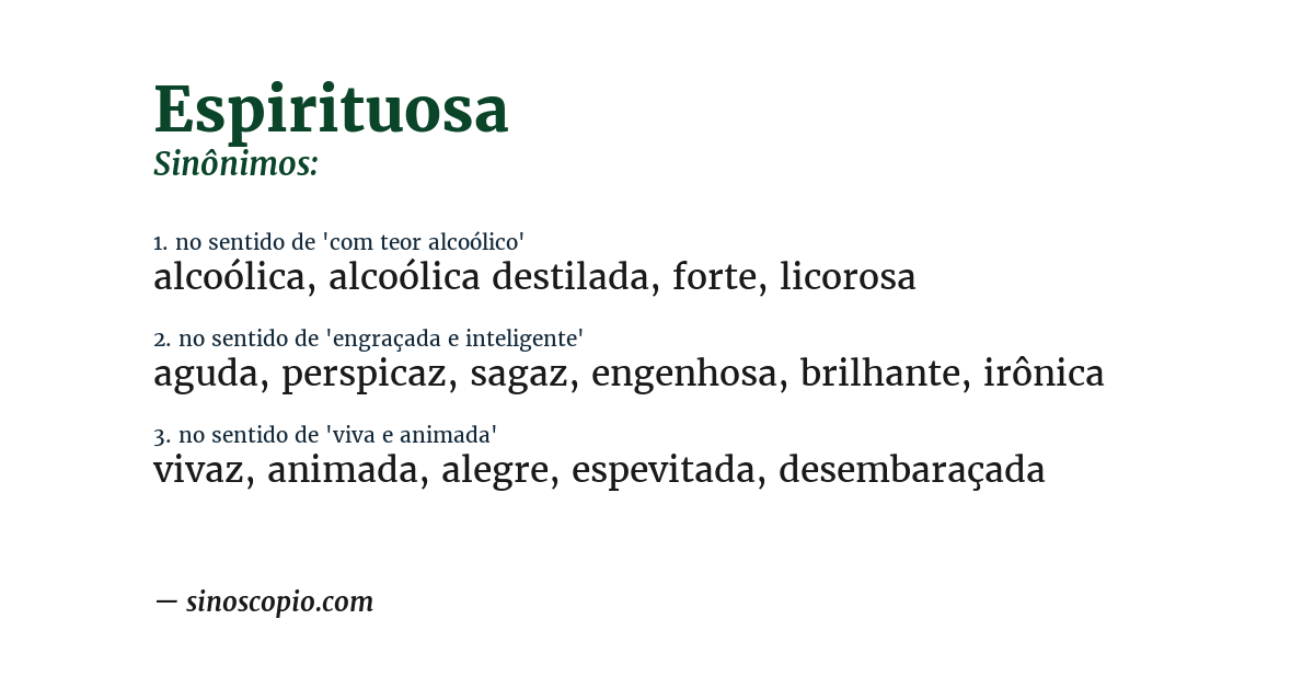 Sinônimo de espirituosa