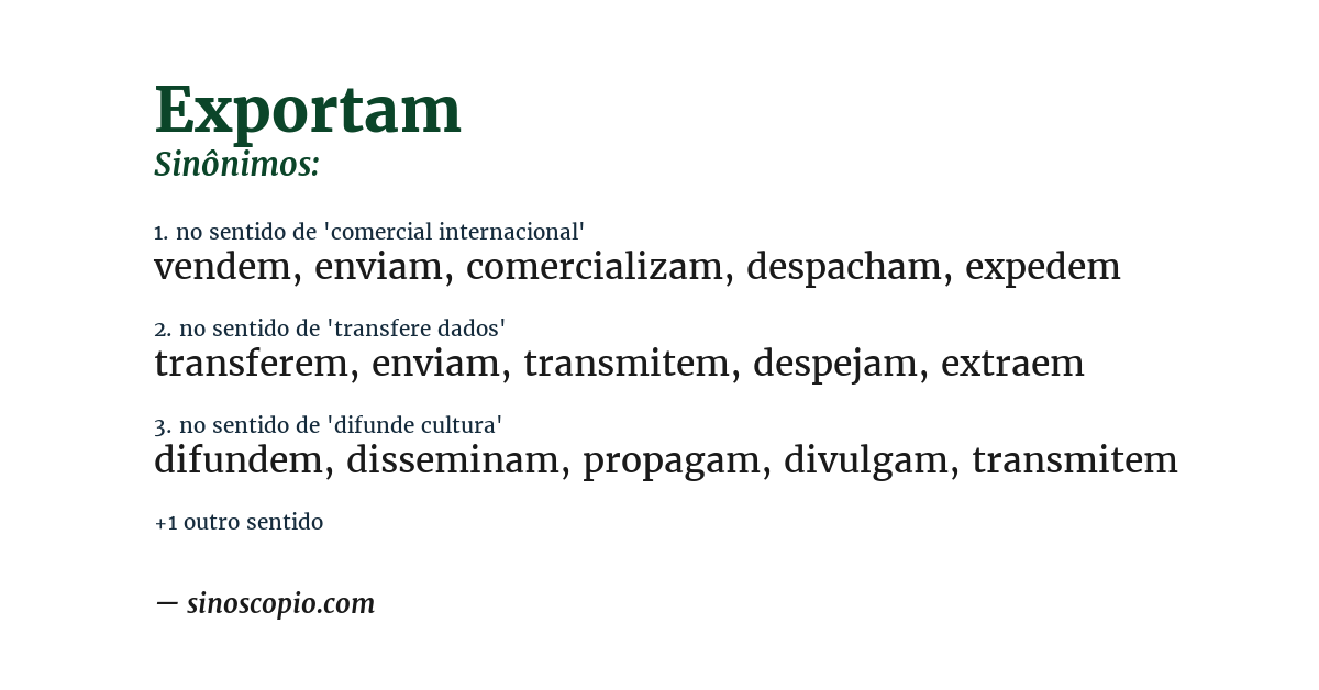 Sinônimo de exportam